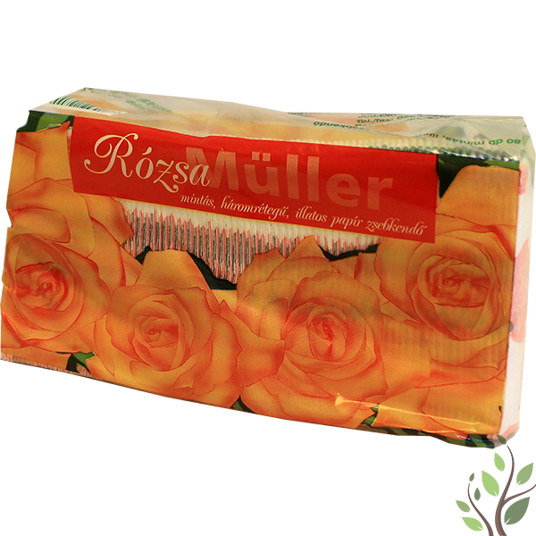 Müller papírzsebkendő 3 réteg 80 db rózsa